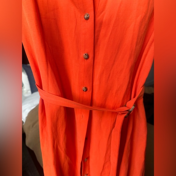 Anne Klein Orange Button Up Dress - Picture 3 of 3